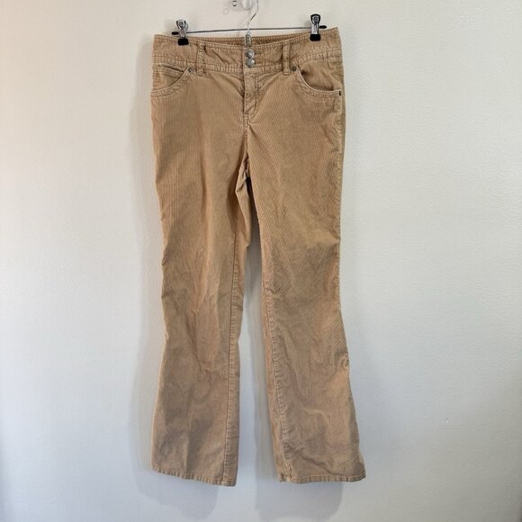Vintage Y2K London Jean Pants 6 Long Christie Fit Corduroy Flare Low Rise Beige - Picture 1 of 10